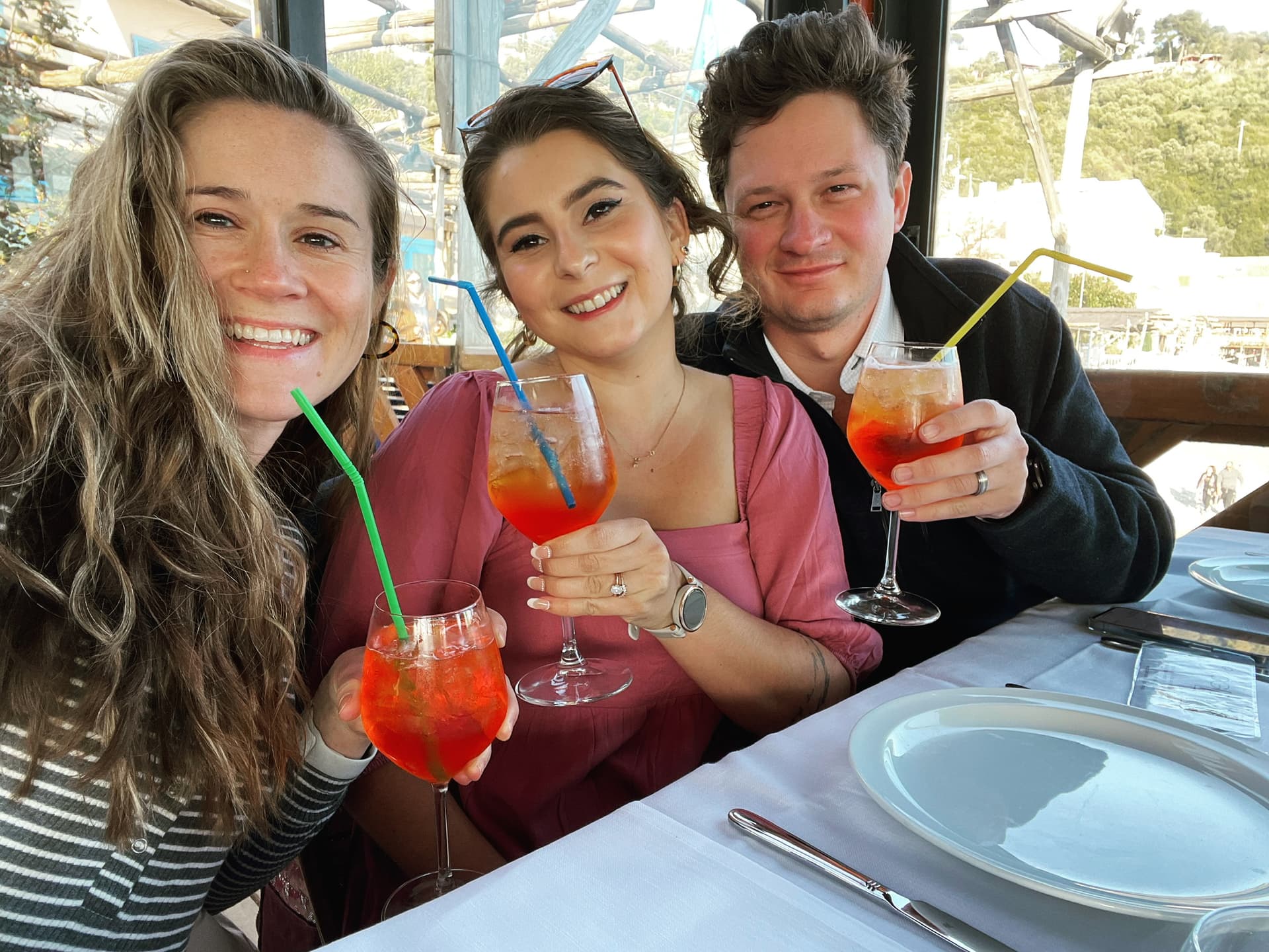Emily enjoying a spritz in Europe